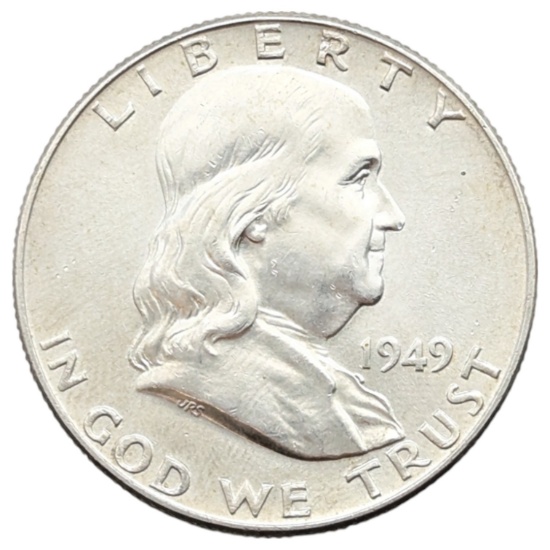 1949 Silver Franklin Half Dollar XF/AU