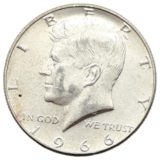 1966 Silver John F Kennedy Half Dollar