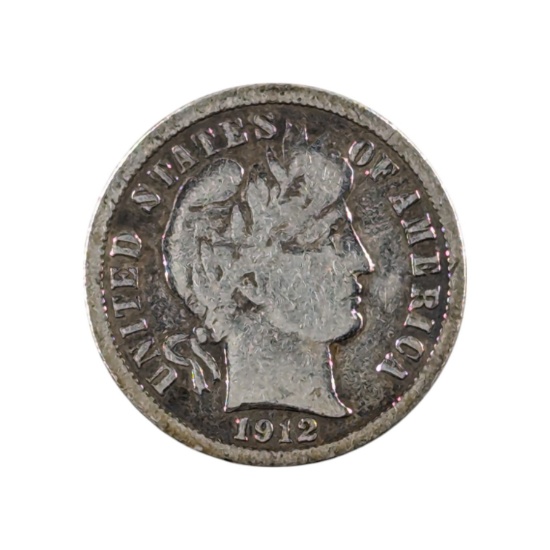 1912 Silver Barber Dime