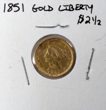 FEATURE 1851 Liberty Head $2.50 Gold Coin
