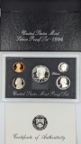 1994 Silver US Mint Proof Set w/ COA - Silver Half, Quarter & Dime