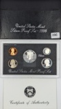 1996 Silver US Mint Proof Set w/ COA - Silver Half, Quarter & Dime