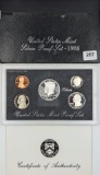 1998 Silver US Mint Proof Set w/ COA - Silver Half, Quarter & Dime