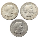 Lot of 3 Susan B. Anthony Dollars - All 1979