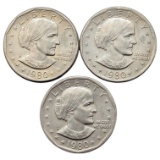 Lot of 3 Susan B. Anthony Dollars - 1980 P/D/S
