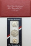 1976 US Mint Bicentennial Silver Uncirculated 3-Coin Set