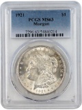 PCGS 1921 MS63 Morgan Silver Dollar