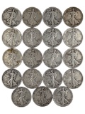 Lot of 19 Silver Walking Liberty Half Dollars - 1941-1944