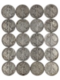 Lot of 20 Silver Walking Liberty Half Dollars - 1941-1947
