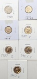 Lot of 7 Roosevelt Dimes - 1968-1987