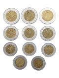Lot of 11 Mexico Coins - 1992-2017