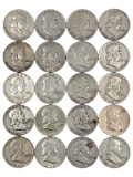 Lot of 20 Silver Franklin Half Dollars - 1950-1961