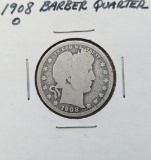 1908-O Silver Barber Quarter