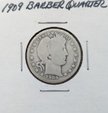 1909 Silver Barber Quarter