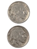 Lot of 2 Buffalo Head Nickels - 1936, 1937