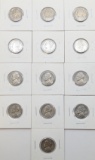 Lot of 13 Jefferson Nickels - 1947-1952