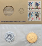 1975 American Revolution Bicentennial Medal and Stamp