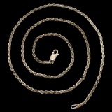 Italian Sterling Silver Rope Chain Necklace