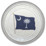 FEATURE South Carolina 1 Ounce Fine .999 Silver Round - SC Flag, Bird & Flower!