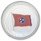 Tennessee 1 Ounce Fine .999 Silver Round - TN Flag, Bird & Flower!