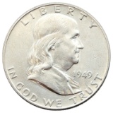 1949 Silver Franklin Half Dollar XF/AU