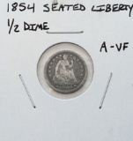 1854 Silver Seated Liberty Half Dime - VF