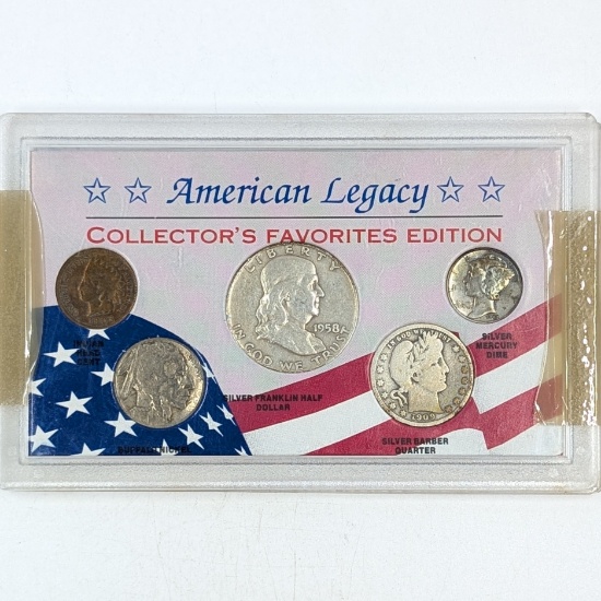 American Legacy Collector's Favorites Edition Set w/ Silver Half, Quarter & Dime