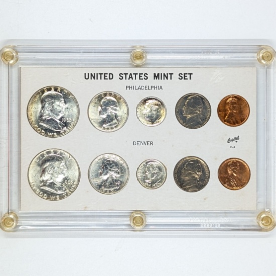 1963 Silver US Mint Proof Set w/ Silver Halves, Quarters & Dimes - Some Toners