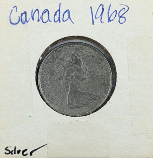 1968 Silver Canada 25 Cents
