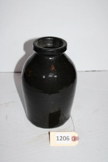 Pottery Vase, Dark Galzed