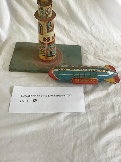 Group of 2 tin litho Sky Rangers toys