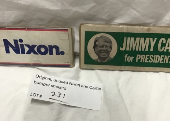 Original, unused Nixon & Carter bumper stickers