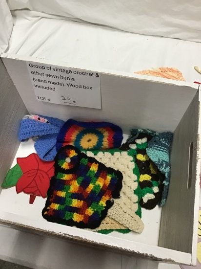 Group of vintage crochet and other sewing items,(handmade)
