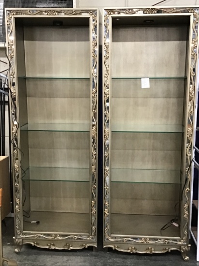 Brand New Pair of Display Cases with lights