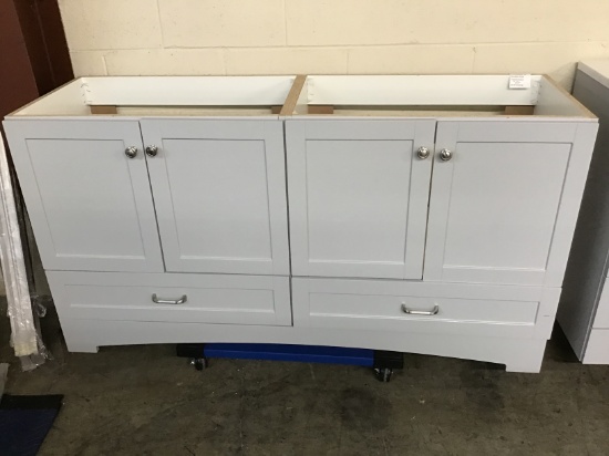 Brand new Landcaster 60" double sink vanity base