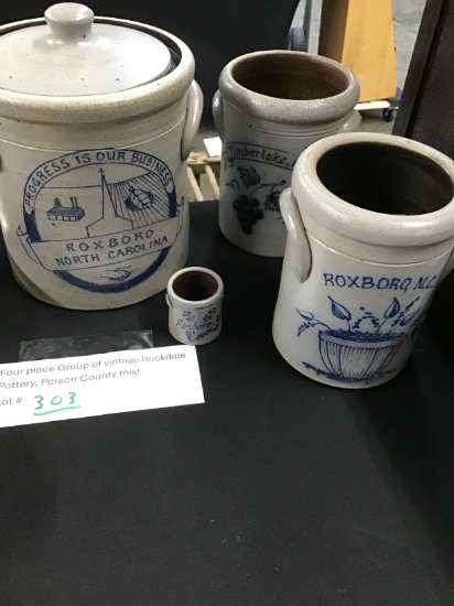 Four piece group of vintage Rockdale pottery