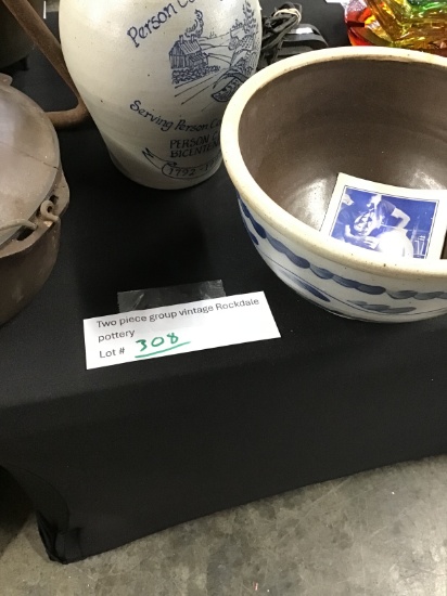 Two piece group of vintage Rockdale pottery