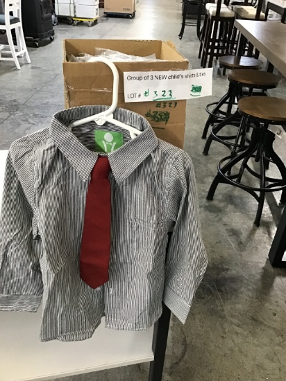 Group of 2 new child's shirts & ties