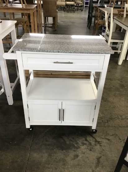 Group of 3 new granite top kitchen carts
