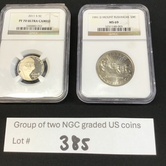 Group of 2 NGC graded US coins