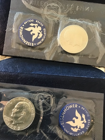 Group of 4 Eisenhower US Proof Dollars, 1971-1974 in original presentation packaging