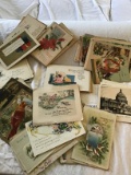 Group of 87 early Americana Holiday and Seasonal Cards and Postcards (original)