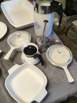 Vintage large lot of Corningware Blue Cornflower dishes