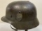 WWII GERMAN BATTLE DAMAGED M39 ARMY COMBAT HELMET WITH LINER AND CHIN STRAP