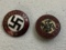 NAZI GERMANY THIRD REICH BUTTON HOLE PARTY BADGE AND AH 1933 PIN