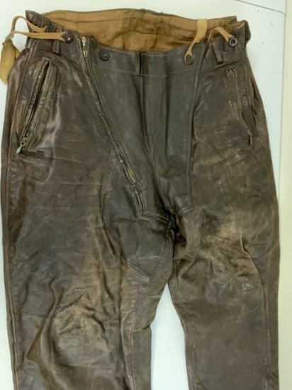 WWII GERMAN LUFTWAFFE PILOTS COLD WEATHER FLYING LEATHER PANTS