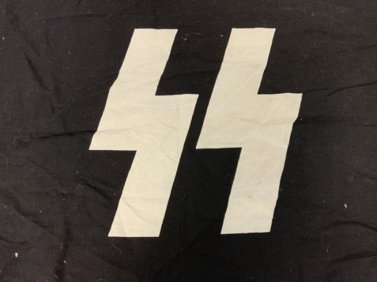WWII GERMANY THIRD REICH BLACK SS  FLAG BANNER