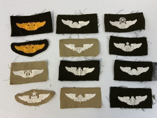 WWII US ARMY AIR FORCE CLOTH WINGS LOT OF 12