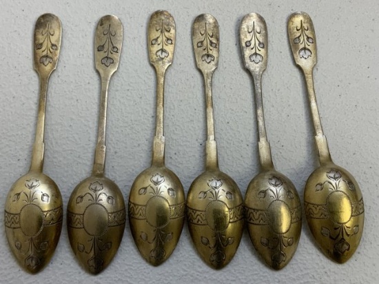 ANTIQUE IMPERIAL RUSSIAN 84 SILVER GEORGIAN SPOONS