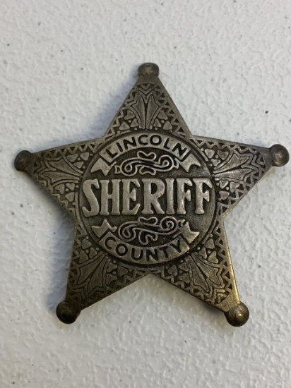 VINTAGE OBSOLETE LINCOLN COUNTY SHERIFF BADGE